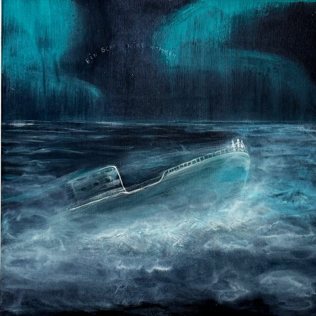 Ein Schiff wird kommen (1) Die Titanic feiert heute Ihr Comeback! Acryl auf Leinwand, 60x60cm, 2025