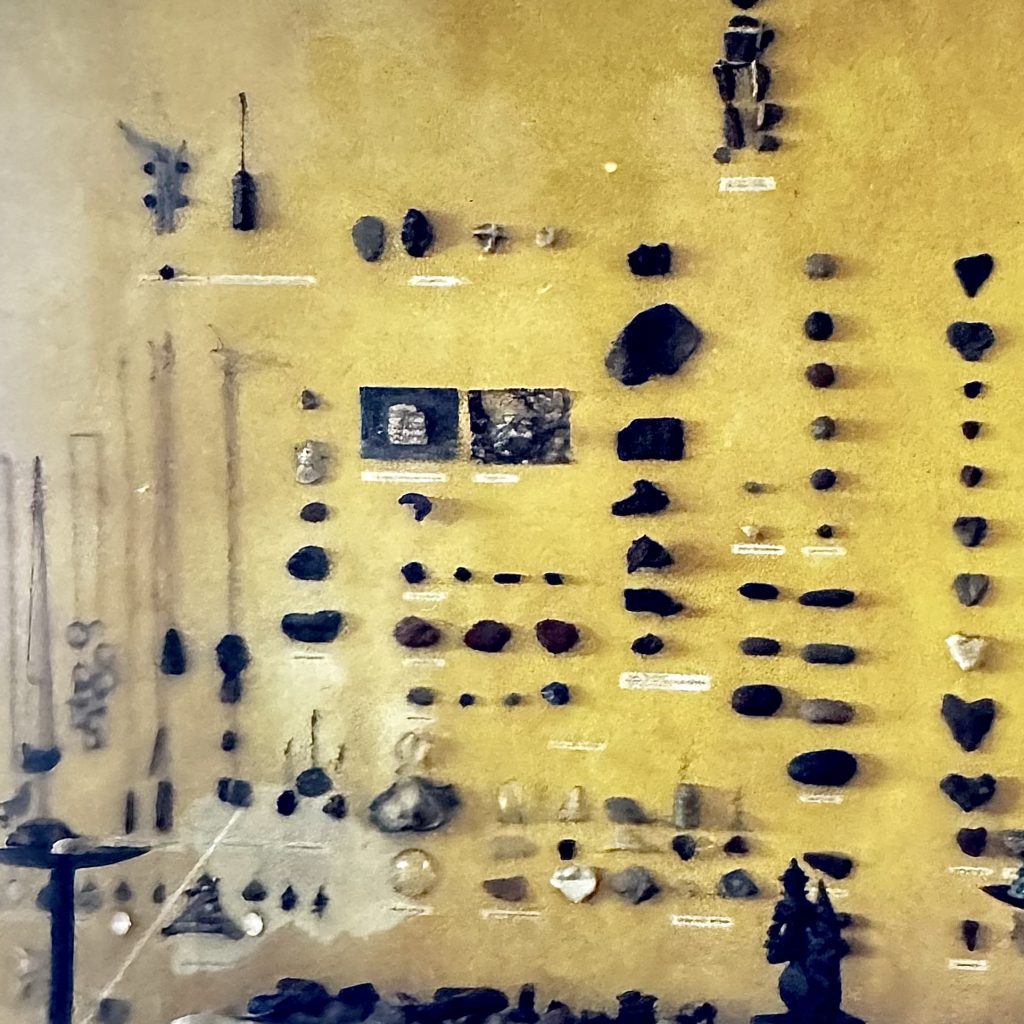 Bitte nicht berührten!
Eine unmögliche erste Sammlung diverser Gesteine Irdischer, Extraterrestischer und  anderer Fundstücke wie dem Missing Link...2004